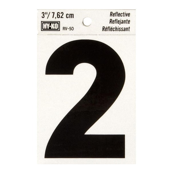 HY-KO 3 in. Vinyl Reflective Number 2