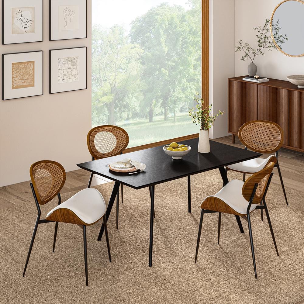 ベランダチェアデザイナーズ Modern Dining Table chair 6-Piece Dining Table and Chair Set with Special-Shaped Legs