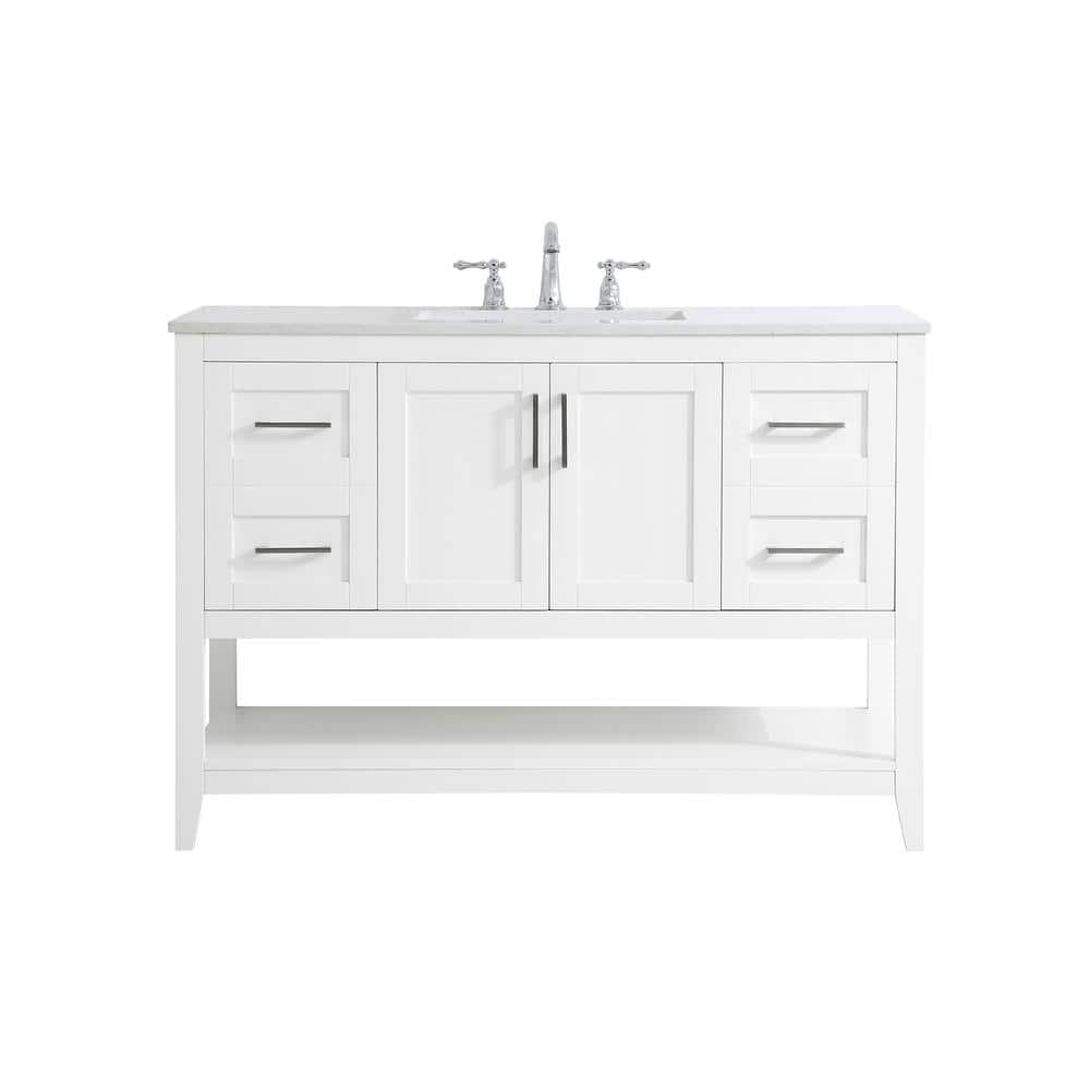 Simply Living 48 in. W x 22 in. D x 34 in. H Bath Vanity in White with Cala