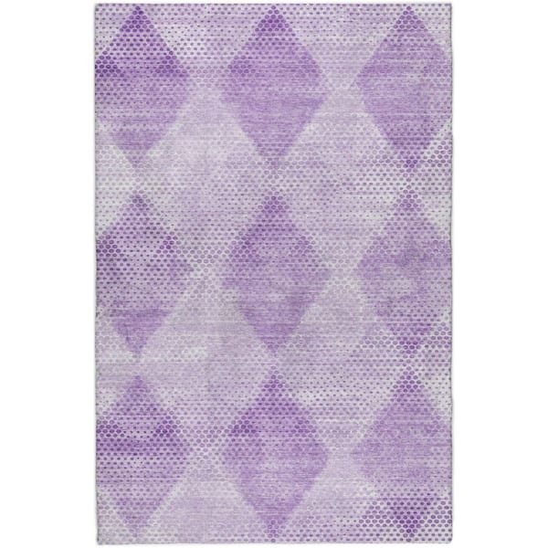 Dream Shag Premium Machine Washable Abstract ADS539 Lavender 10 ft. x 14 ft. Area Rug