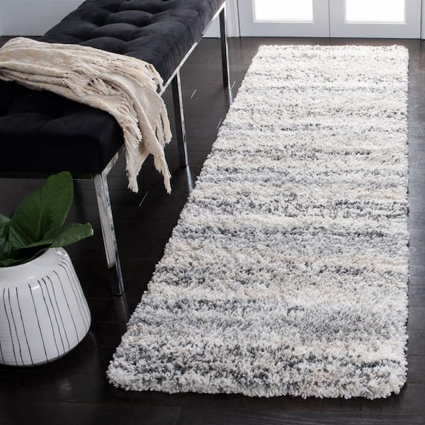 Fontana 2 ft. x 8 ft. Ivory/Gray Abstract Runner Rug