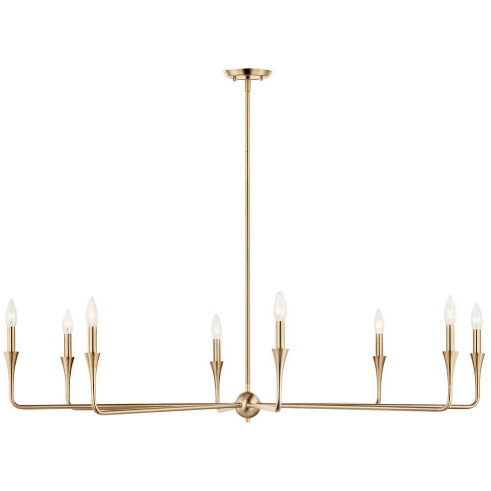 Champagne Bronze 8-Light Taper Candle Style Chandelier