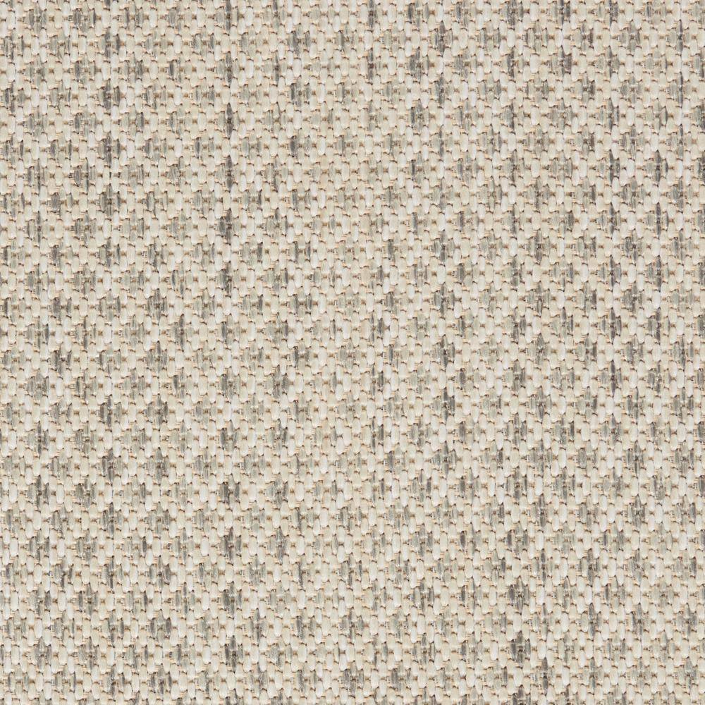 Courtyard Geometric Ivory Silver 5' x 7' Oval Synthetic Rug
