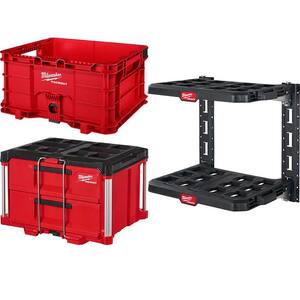 PACKOUT Racking Kit with 2-Drawer Tool Box and Crate