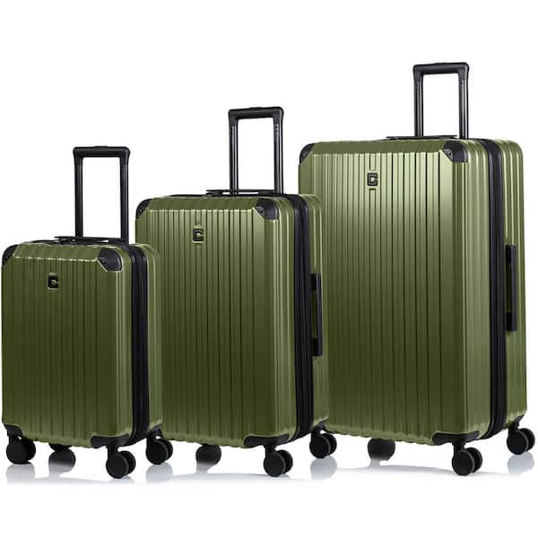 CHAMPS Element 28 in. 24 in. 20 in. Green Hardside Luggage Set