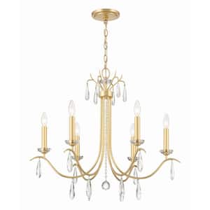 Rollins 6-Light Antique Gold Chandelier with No Bulb Included