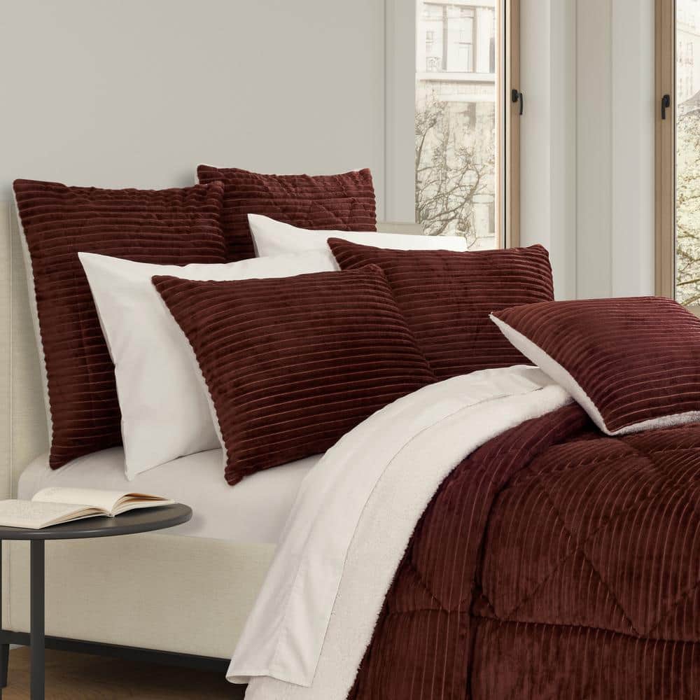 Everett Brick Euro Polyester Sham with Sherpa Reverse