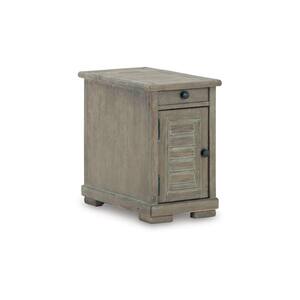 24 in. Gray Rectangle Wood End Table with 1-Drawer and Shelf