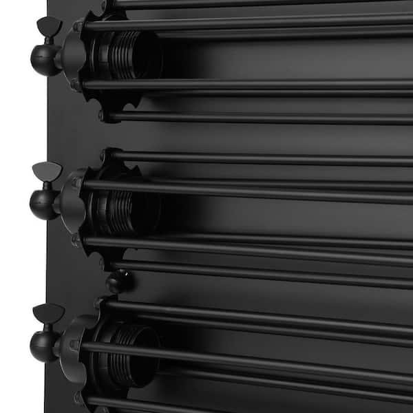 OUKANING 18.11 in. 4-Light Black Industrial Style Square Semi