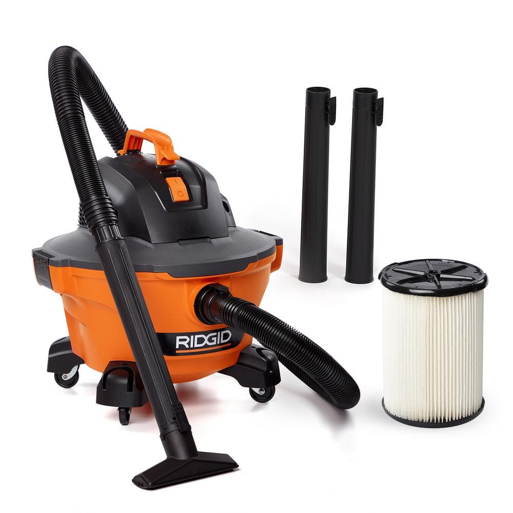 Ridgid WD6425B 6 gal. 4.25-Peak HP Stainless Steel Wet/Dry Shop Vacuum with Filter, Hose, Accessories and Car Cleaning Attachment Kit