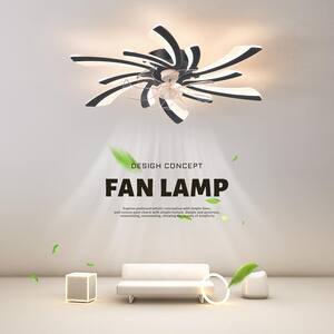 31 in. Indoor Black Indoor Ceiling Fan with Adjustable White Integrated LED, Remote Included