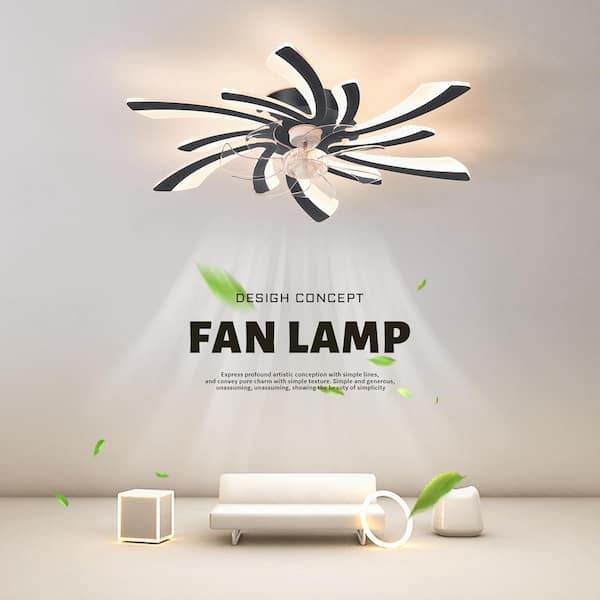 31 in. Indoor Black Indoor Ceiling Fan with Adjustable White Integrated LED, Remote Included