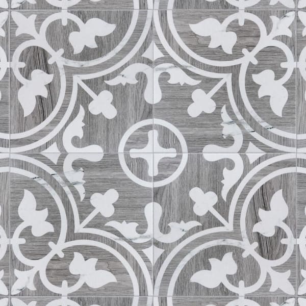 Llama Arte Loire Verso Silver Smoke 9-3/4 in. x 9-3/4 in. Porcelain Floor and Wall Tile (10.88 sq. ft./Case)