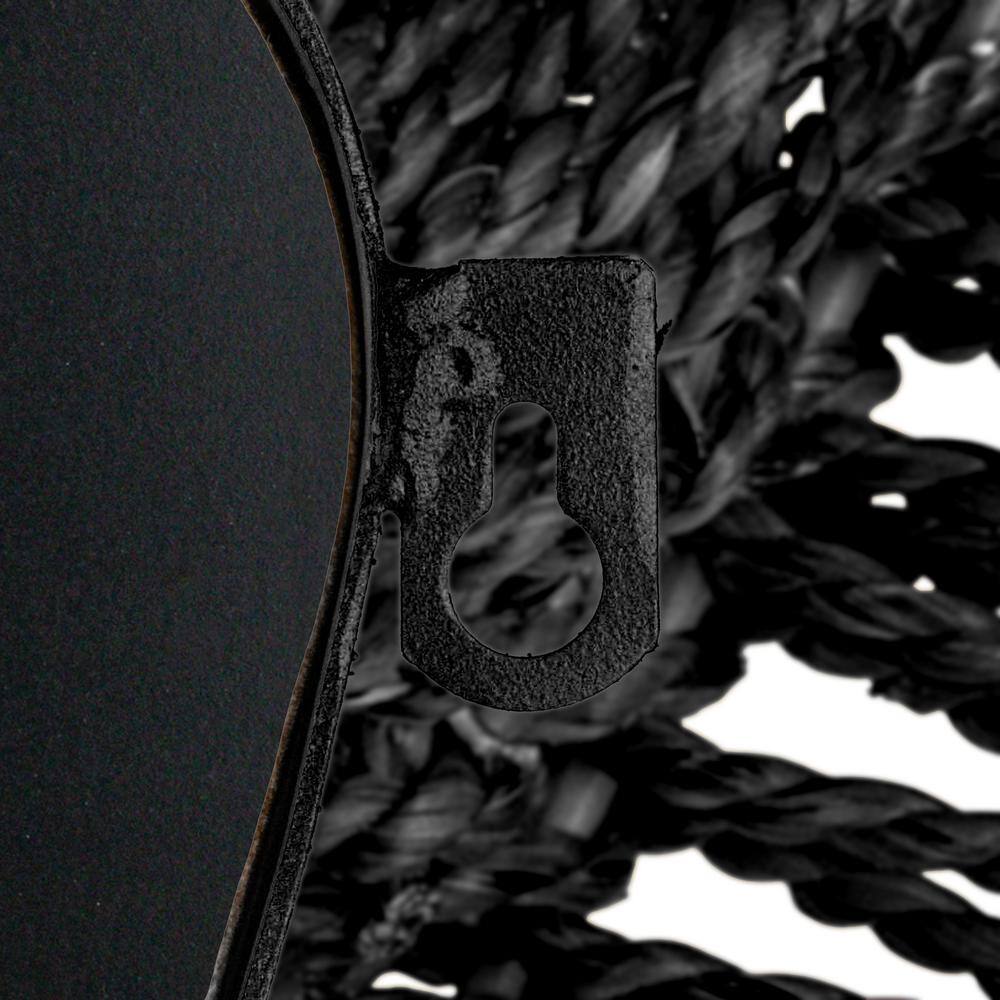Handwoven Black Cattail Rectangular Wall Mirror