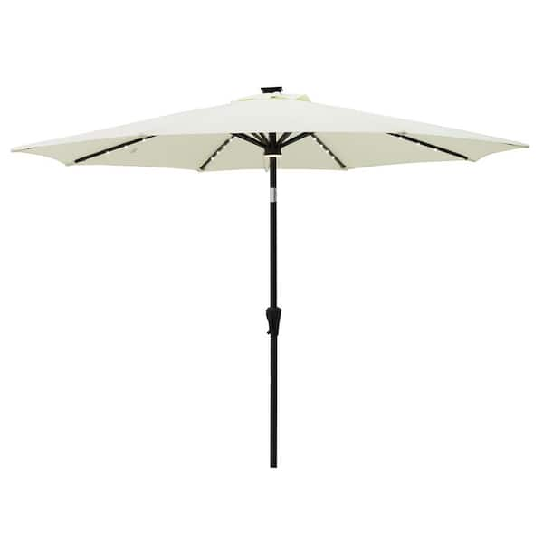 C-Hopetree 10 ft. Aluminum Market Solar Tilt Patio Umbrella with LED ...