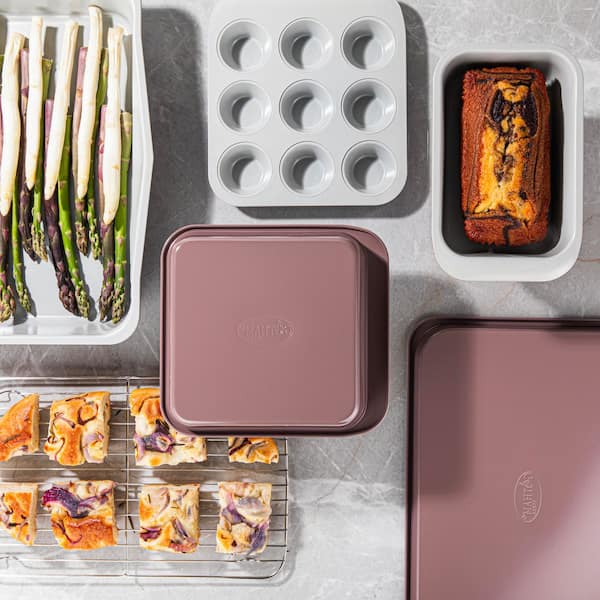 6-Piece Mauve Ceramic Nonstick Stackable Bakeware Set