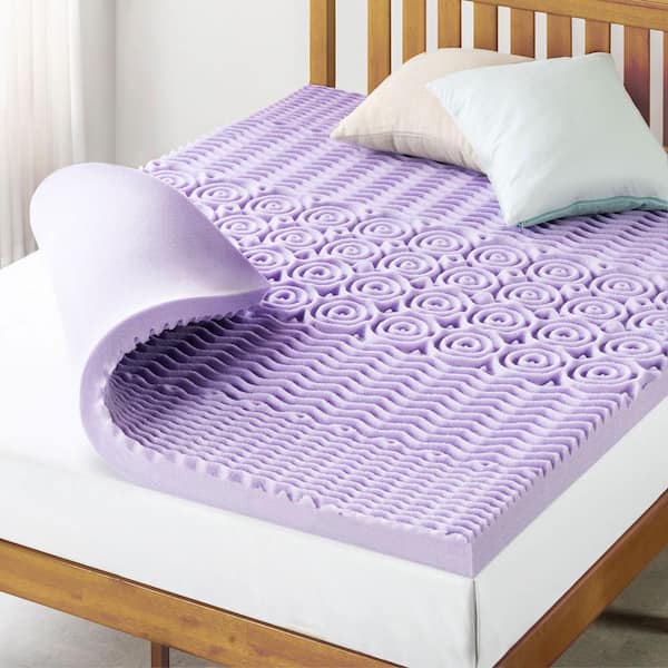 3 in. Queen 5-Zone Memory Foam Mattress Topper with Lavender Infusion