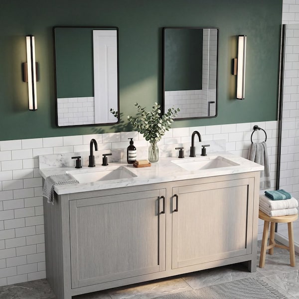 androme 8 in. Widespread Double Handle High-Arc Bathroom Faucet