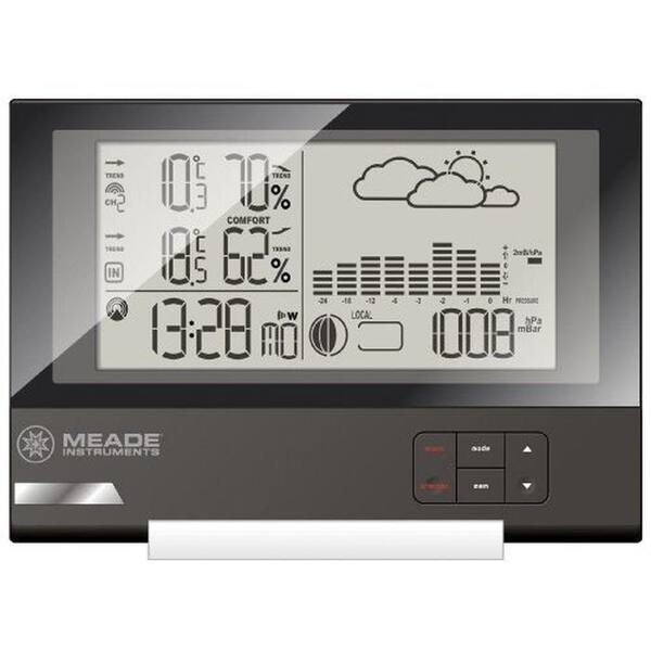 Meade Slim Line Personal Weather Station with Atomic Clock and 164 ft. Sensor