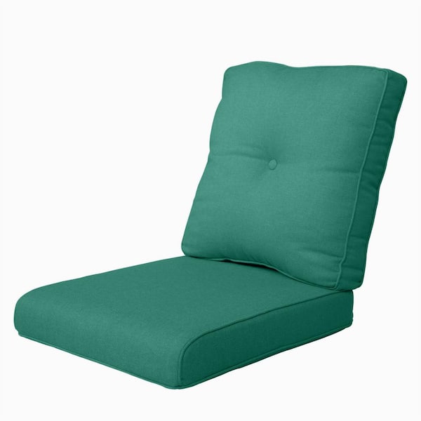 Gymojoy Carolina 22 in. x 25 in. 2-Piece Deep Seating Outdoor Lounge Chair Peacock Green Replacement Cushion and Back Pillow