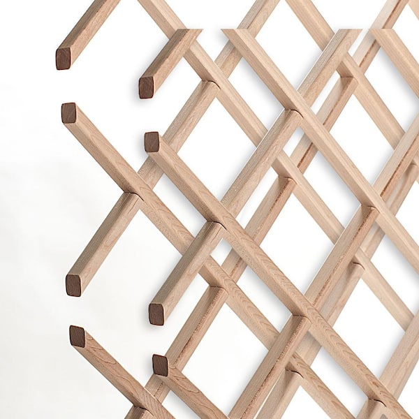 American Pro Decor 28-Bottle Trimmable Wine Rack Lattice Panel Inserts in Unfinished Solid North American Hard Maple