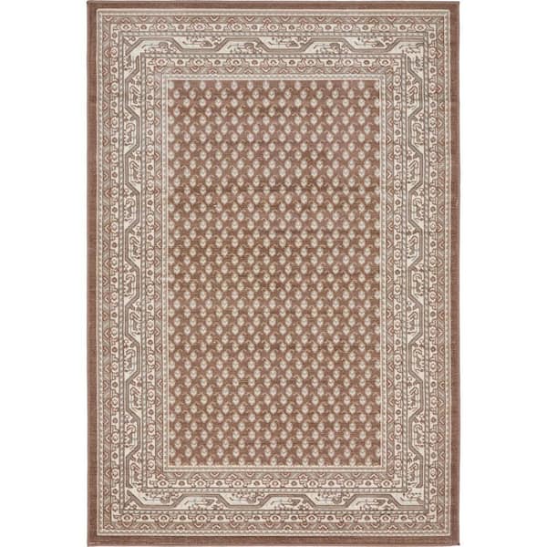 Unique Loom Williamsburg Allover Brown 4' 0 x 6' 0 Area Rug