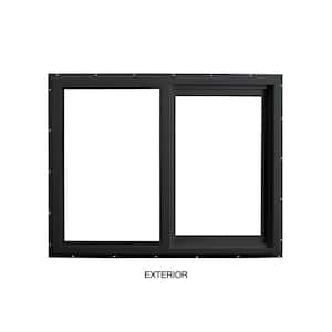 47.5 in. x 35.5 in. Select Series Vinyl Horizontal Sliding Left Hand Black Window with White Int, HP2+ Glass and Screen