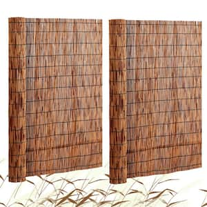 Natural Reed Fencing, 4 ft. x 16.4 ft., 2-Pack Reed Screen Curtain Balcony Reed Fence Roll Power Source