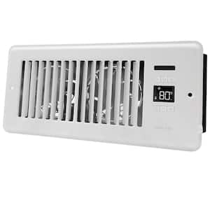 11.54 in. Register Booster Fan Auto-Fan Speed Adjust with Thermostat Control AC Vent Booster Fan Wall Fan in White