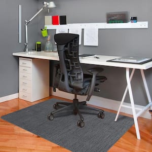 Barbury Weave 3 ft. x 4 ft. Desk Chair Mat - Gray