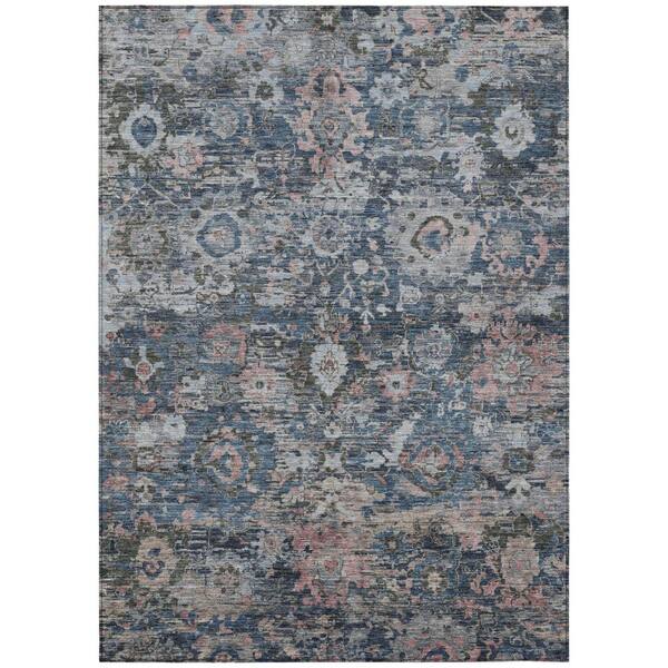 Chantille Machine Washable Indoor/Outdoor Abstract ACN2430 Denim 9 ft. x 12 ft. Area Rug