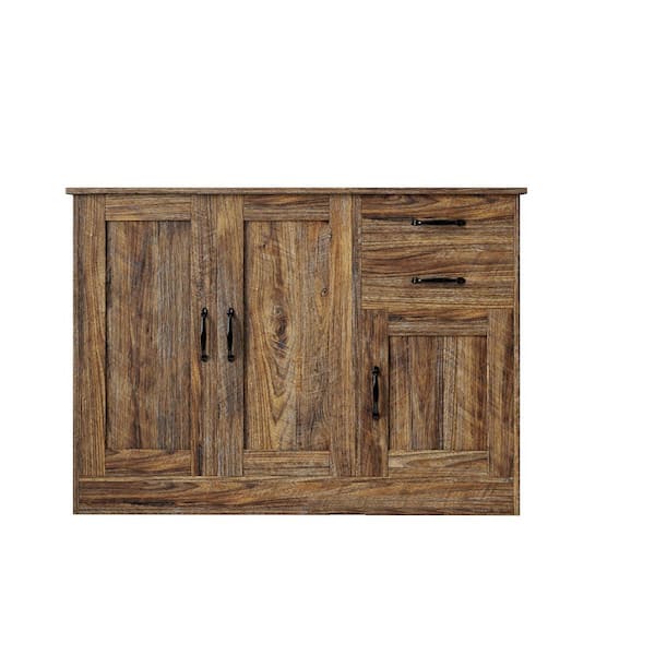 wetiny 43.3 in. Espresso Wood Buffet Sideboard with 2-Doors and 1-Storage and 2-Drawers