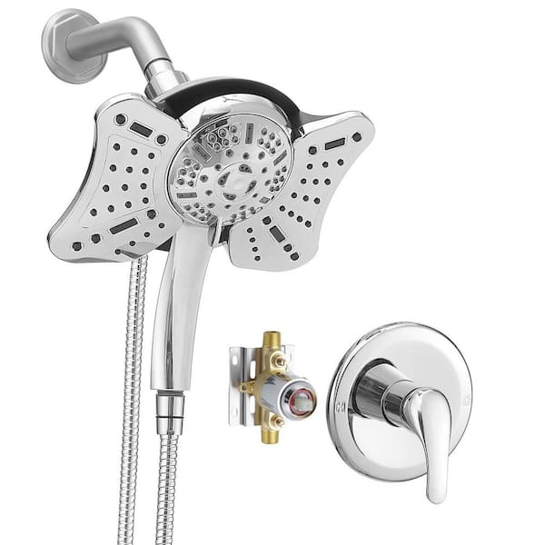 Single Handle 9-Spray Shower Faucet 1.8 GPM with High Pressure, 360° Swivel in Polished Chrome