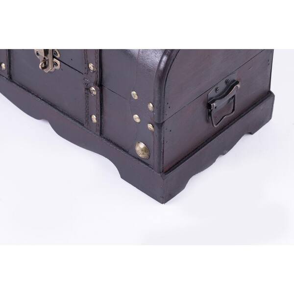 Vintiquewise 12 in. x 6.8 in. x 6.8 in. Wooden Small Pirate Style Treasure  Chest QI003026 - The Home Depot