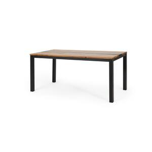 Teak Wood Metal Outdoor Dining Table BFDATENUM6 - The Home Depot
