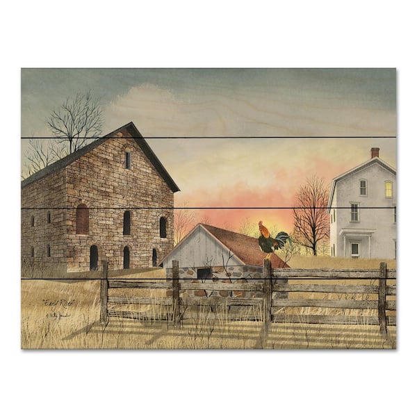 Unbranded Early Riser Unframed Nature Wood Pallet Art Print 12 in. x 16 in.