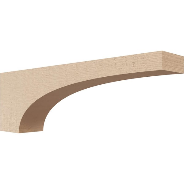 Ekena Millwork 2 in. x 4 in. x 12 in. Series 3 Thin Huntington Rough Cedar Woodgrain Timberthane Polyurethane Corbel, Primed Tan
