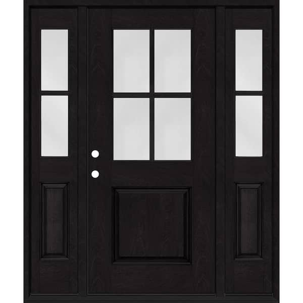 Steves & Sons Regency 64 in. x 80 in. 1/2-4Lite Clear Glass RH Onyx ...