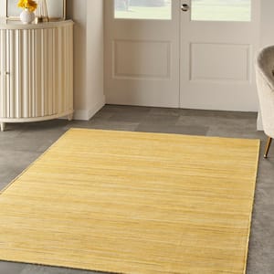 Interweave Yellow 6 ft. x 9 ft. Solid Ombre Geometric Modern Area Rug