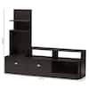 Baxton Studio Armstrong 60 in. Dark Brown Wood TV Stand with 2