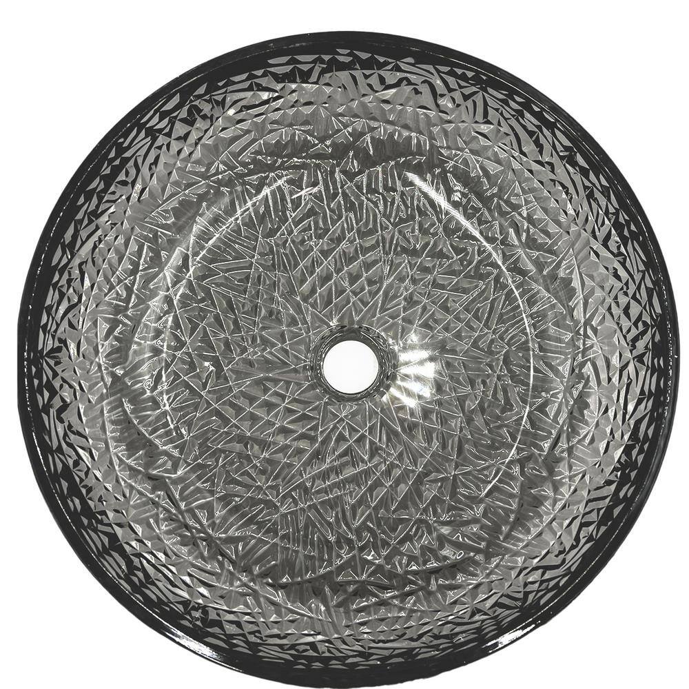 Moonshell 17" Black Gradient Glass Round Vessel Sink
