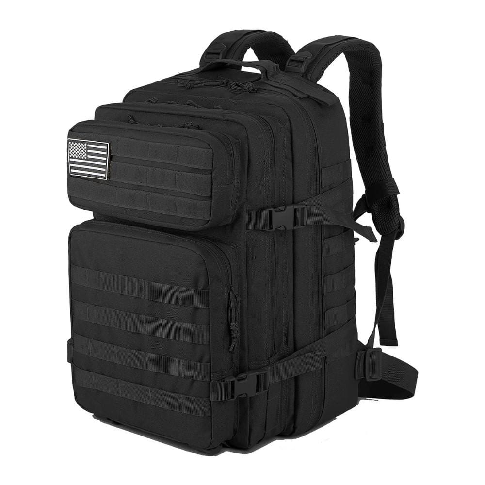 QT&QY Military Tactical Backpacks For Men Army Molle Daypack 45L Large 3  Day Bug Out Bag Gym Rucksack With Bottle Holder Black C