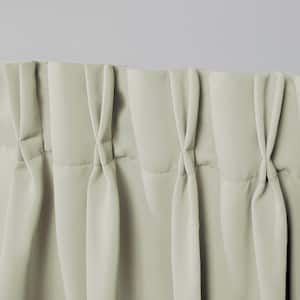 Sateen Linen Solid Room Darkening 30 in. x 96 in. Pinch Pleat/Hidden Tab Top Curtain Panel (Set of 2)