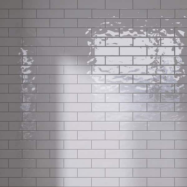 MOLOVO Borgo Blanco White Subway 7.9 in. x 2.6 in. Matte Porcelain Tile Sample