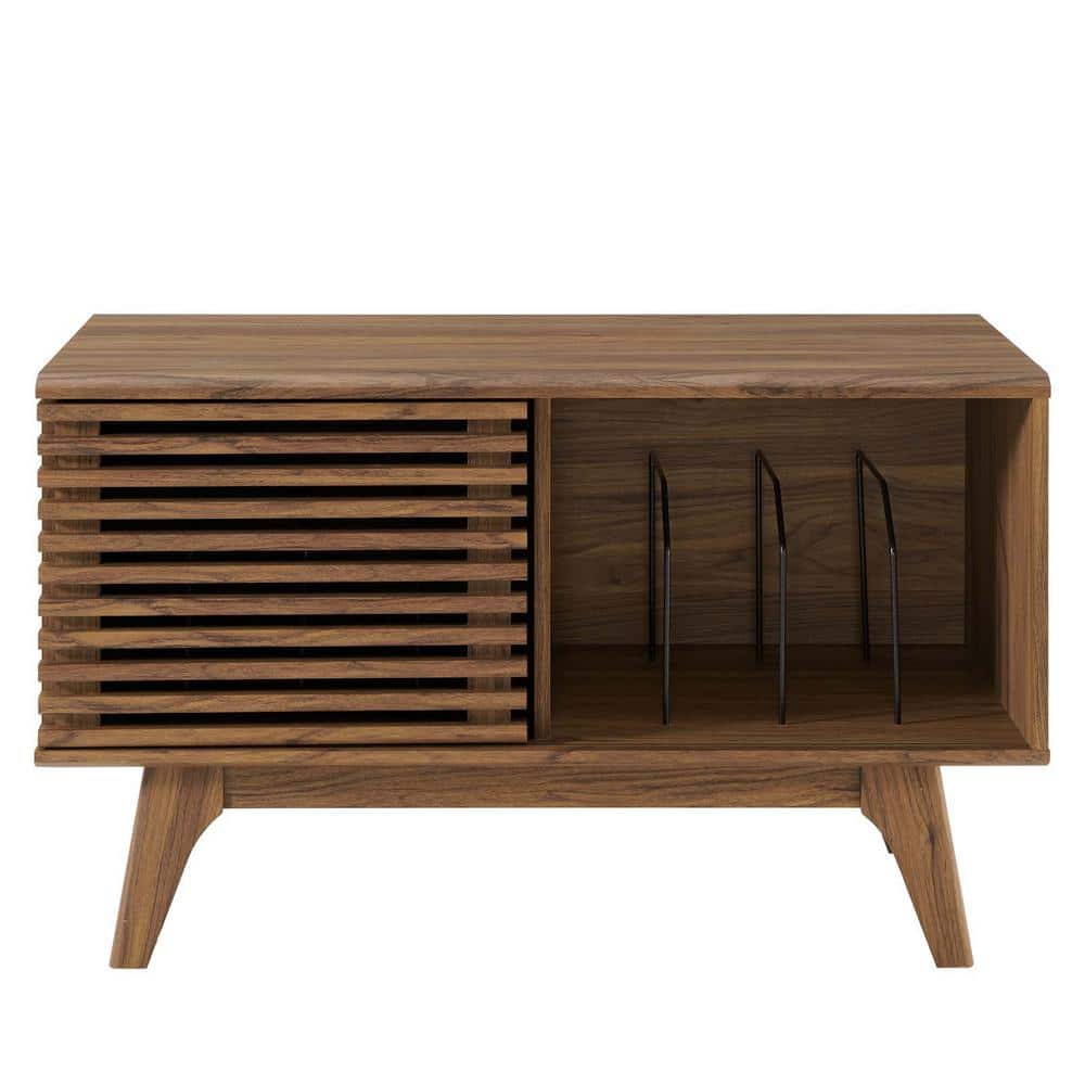 Walnut Mid-Century Modern Vinyl Record Display Stand
