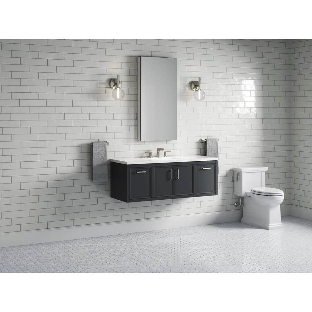 Slate Grey 48-Inch MDF Bathroom Vanity with Quartz Top