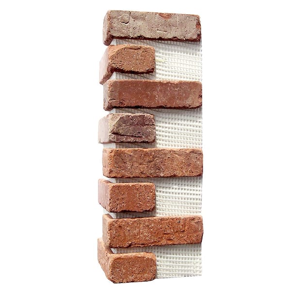Old Mill Brick Brickwebb Dixie Clay Thin Brick Sheets - Corners (Box of 3 Sheets) 21 in x 15 in (5.3 linear ft.)