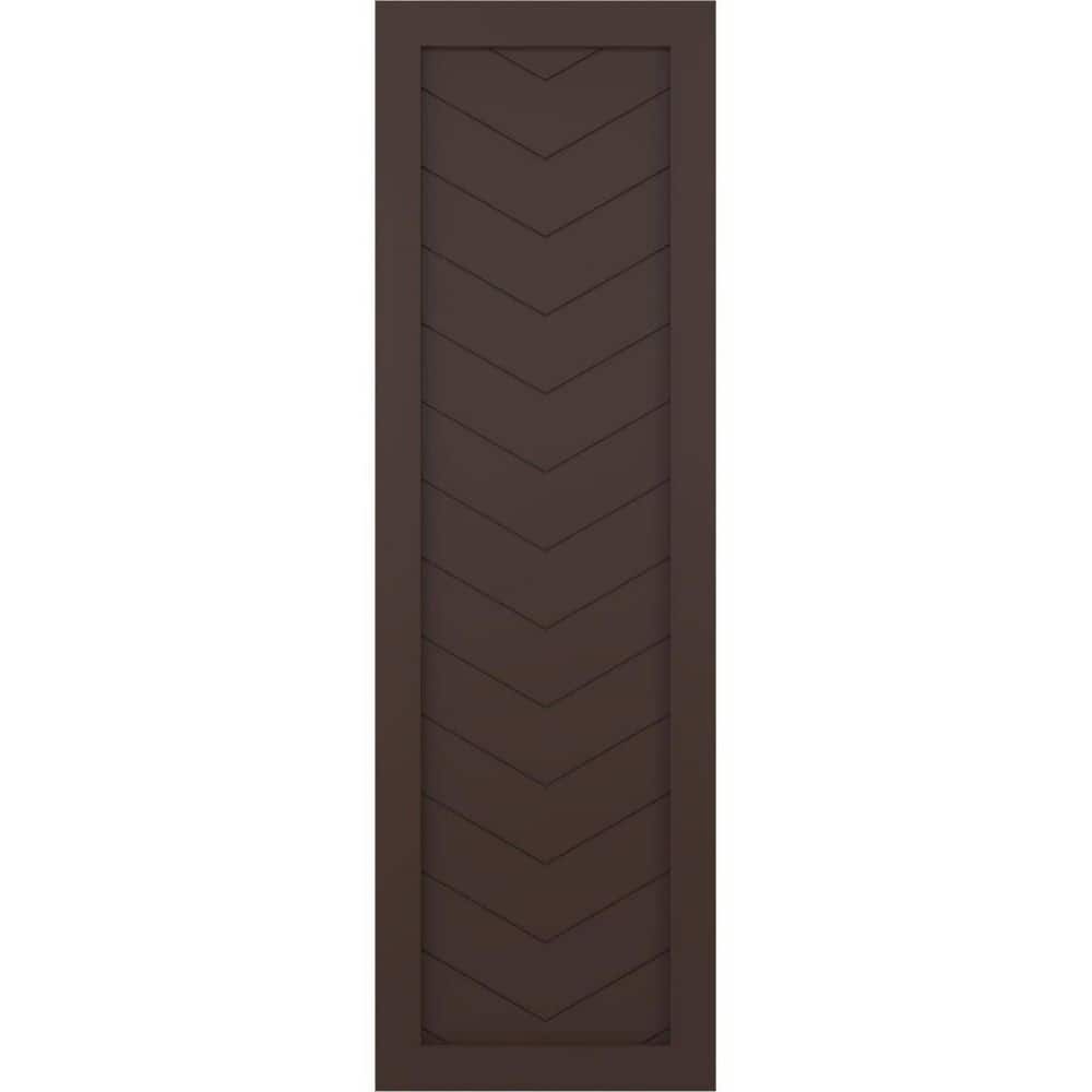 12 in. x 44 in. True Fit PVC Single Panel Chevron Style Fixed Mount Board and Batten Shutters, Raisin Brown (Per Pair) price history on PriceWatchPro