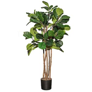 61 in. Artificial Faux Fig Tree with Eco Planter