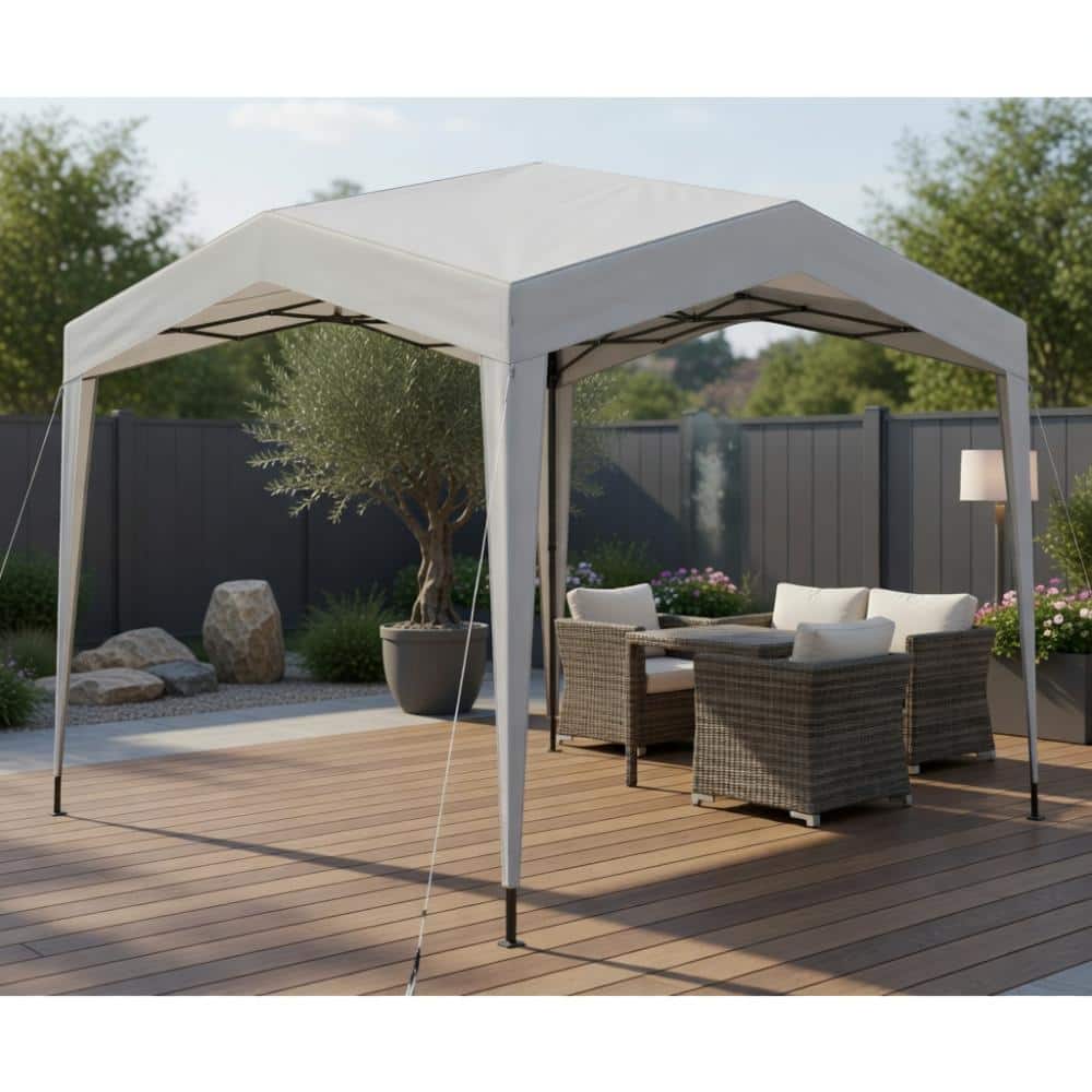 10x10 ft Pop-Up Canopy, Steel Frame, UPF 50+ Protection, Wheeled Bag, Outdoor Shade, White price history on PriceWatchPro